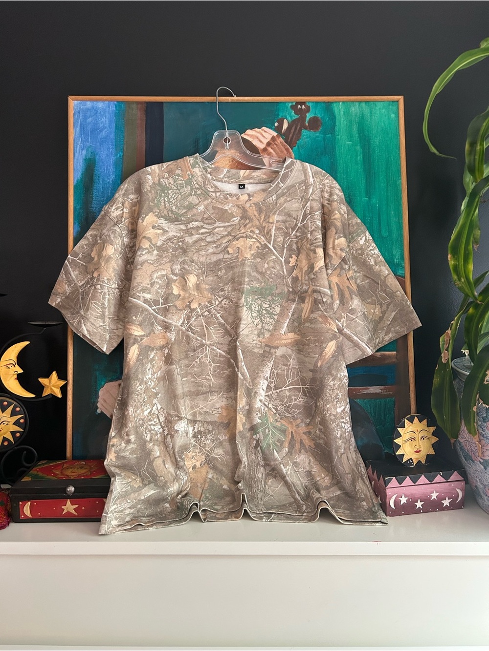Realtree Style Camo Oversized T-Shirt Mens Medium Hunting Outdoor Streetwear